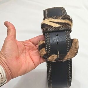 Ferratti Studio. Calf Details Leather, Brown Belt 40